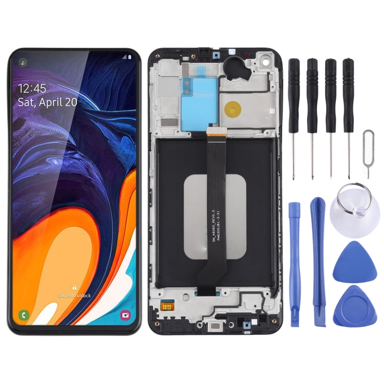 Original LCD Screen and Digitizer Full Assembly with Frame for Samsung Galaxy A60 SM-A606, For Samsung Galaxy A60(Original) For Samsung Galaxy A60(Original)