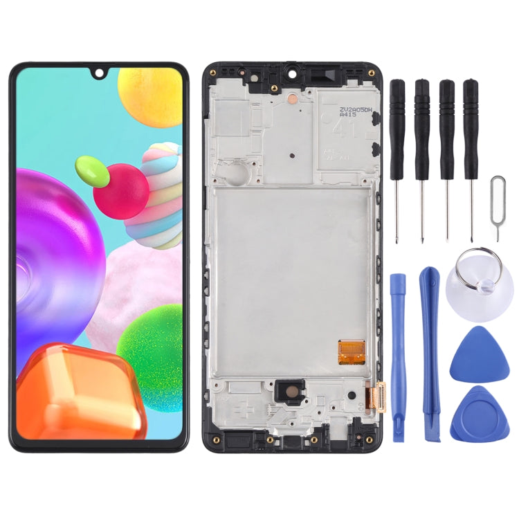 Original LCD Screen and Digitizer Full Assembly with Frame for Samsung Galaxy A41 SM-A415, For Samsung Galaxy A41(Original) For Samsung Galaxy A41(Original)