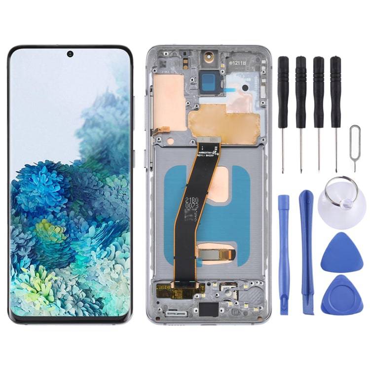 OLED LCD Screen For Samsung Galaxy S20 SM-G980 Digitizer Full Assembly with Frame, For Samsung Galaxy S20 For Samsung Galaxy S20