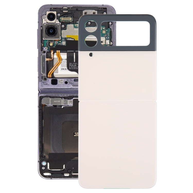 For Samsung Galaxy Z Flip4 SM-F721B Battery Back Cover with Camera Lens Cover, For Samsung Galaxy Z Flip4 For Samsung Galaxy Z Flip4 Gold