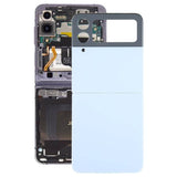 For Samsung Galaxy Z Flip4 SM-F721B Battery Back Cover with Camera Lens Cover, For Samsung Galaxy Z Flip4 For Samsung Galaxy Z Flip4 Blue