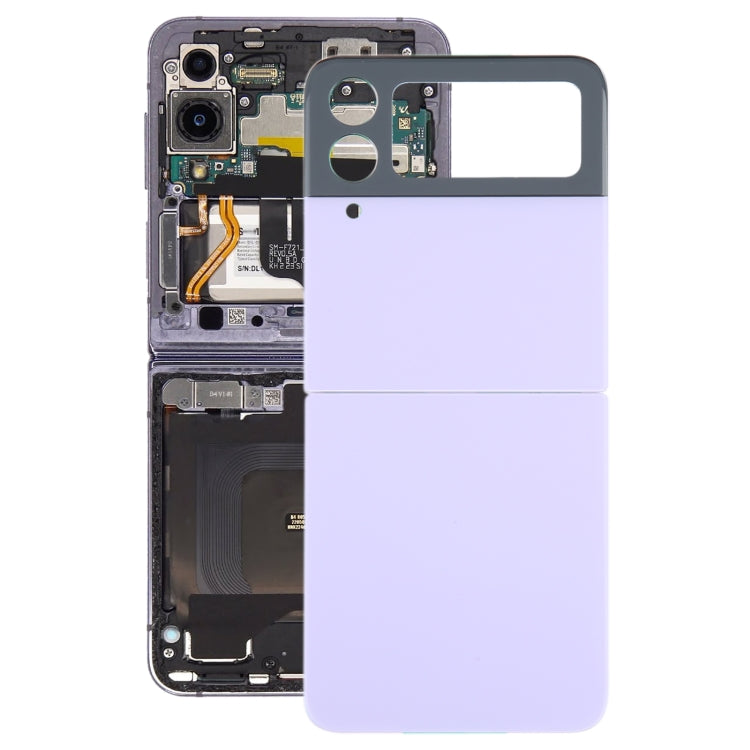 For Samsung Galaxy Z Flip4 SM-F721B Battery Back Cover with Camera Lens Cover, For Samsung Galaxy Z Flip4 For Samsung Galaxy Z Flip4 Purple