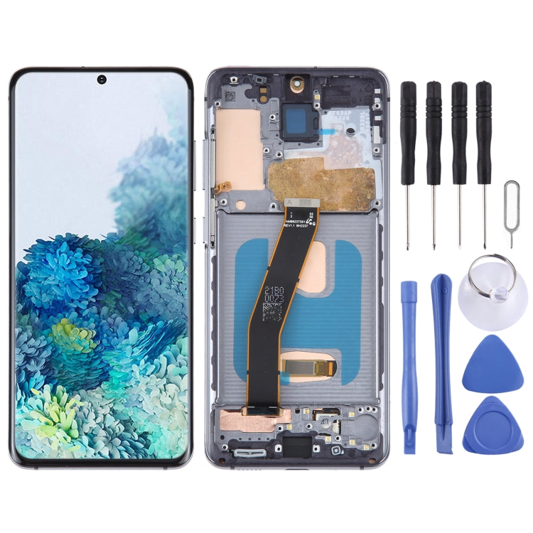 OLED Material LCD Screen for Samsung Galaxy S20 SM-G980 Digitizer Full Assembly With Frame, For Samsung Galaxy S20 For Samsung Galaxy S20