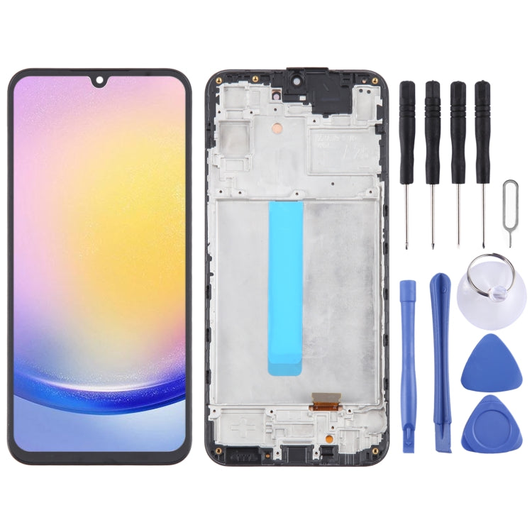 For Samsung Galaxy A25 SM-A256B 6.43 inch OLED LCD Screen Digitizer Full Assembly with Frame, For Samsung Galaxy A25 6.43 inch (OLED) For Samsung Galaxy A25 6.43 inch (OLED)
