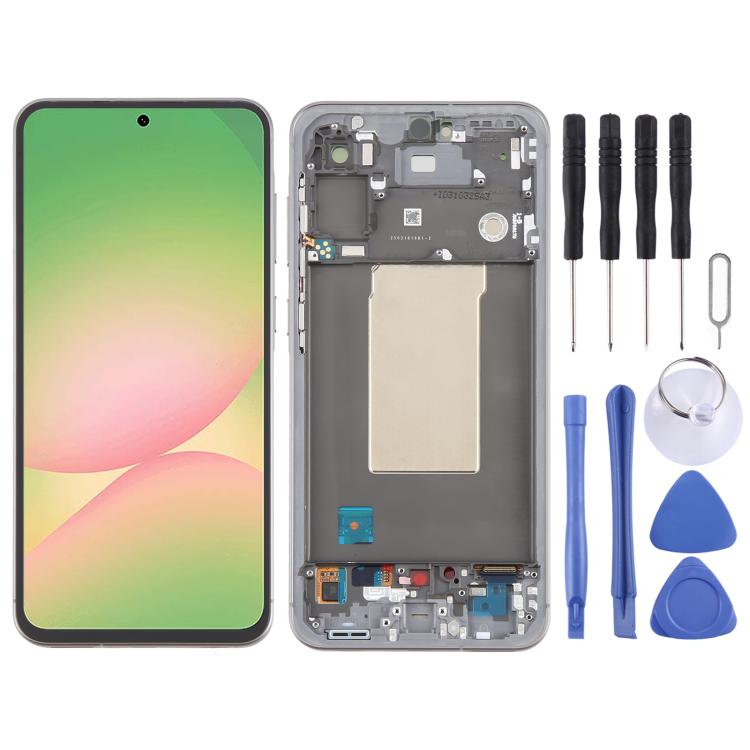 For Samsung Galaxy A56 SM-A566B Original LCD Screen Digitizer Full Assembly with Frame, For Samsung Galaxy A56(Original) For Samsung Galaxy A56(Original) Grey