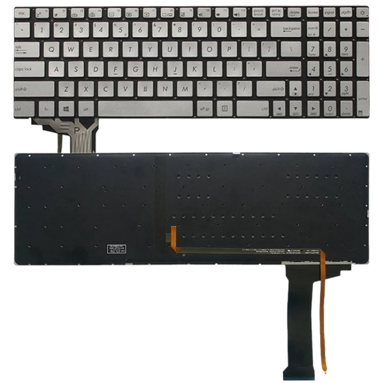 US Version Keyboard with Keyboard Backlight for Asus GL552 GL552J GL552JX GL552V GL552VL GL552VW N552VW N552VX G771JM G771JW, For Asus GL552(Black with Backlight), For Asus GL552(Silver with Backlight) For Asus GL552(Silver with Backlight) Silver