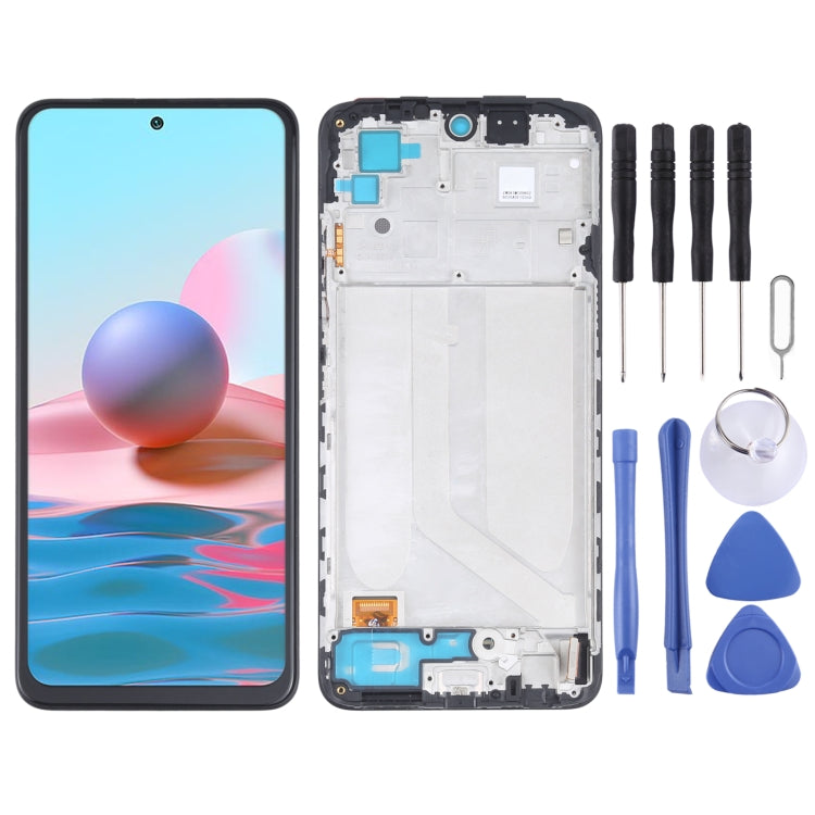OLED Material LCD Screen and Digitizer Full Assembly With Frame for Xiaomi Redmi Note 10 4G / Redmi Note 10s 4G / Redmi Note 11 SE India / Poco M5s M2101K7AI M2101K7AG M2101K7BG M2101K7BI M2101K7BNY                                                     ... For Xiaomi Redmi Note 10 4G Redmi Note 11 SE India Poco M5s