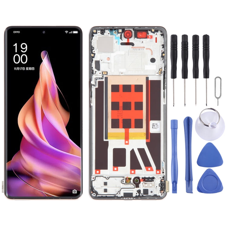 Original LCD Screen For OPPO Reno9 Digitizer Full Assembly with Frame, For OPPO Reno9