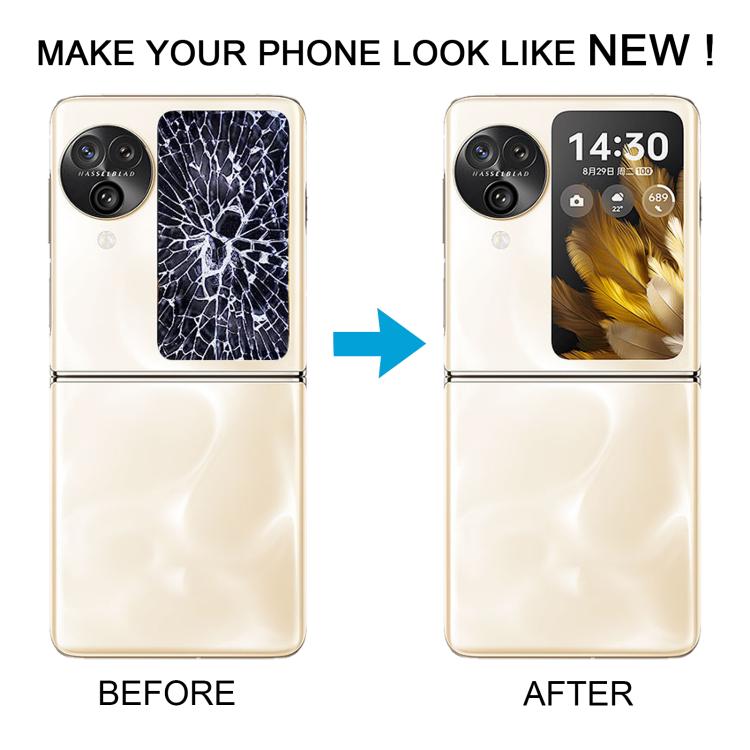 Original LCD Secondary Screen with Digitizer Full Assembly, For OPPO Find N3 Flip (Original LCD Secondary)