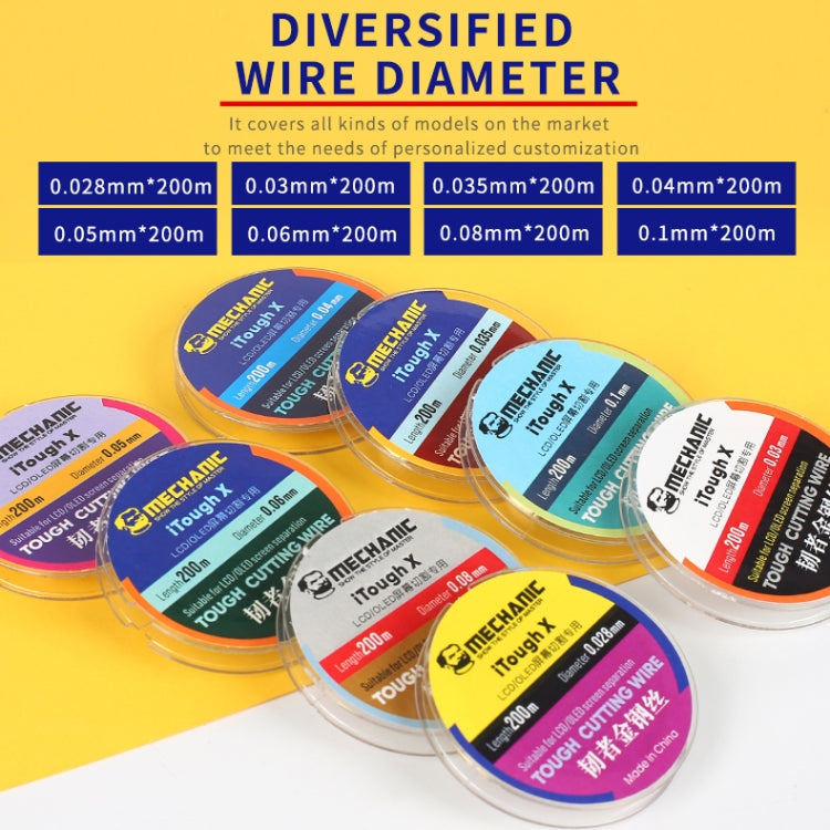 Mechanic iTough X 200M 0.04MM LCD OLED Screen Cutting Wire, Mechanic 0.04MM 200M