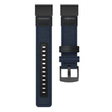 Canvas and Leather Wrist Strap Watch Band for Garmin Fenix5 Plus, Wrist Strap Size:150+110mm