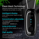 KY100A Portable Negative Ion Air Purifier Neck Hanging Air Purifier, Rectangle Black, Rectangle White