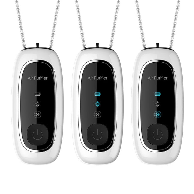 KY100A Portable Negative Ion Air Purifier Neck Hanging Air Purifier, Rectangle Black, Rectangle White