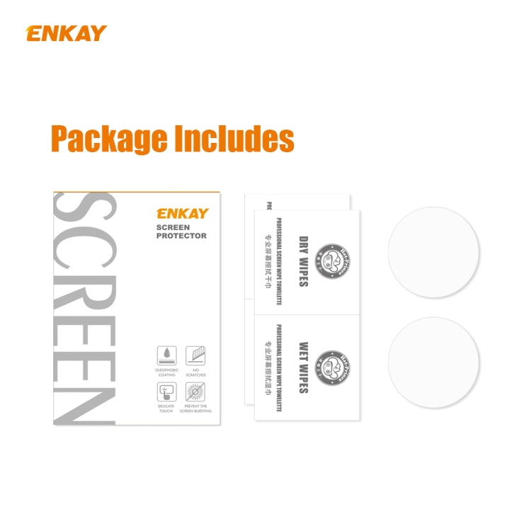 2 PCS ENKAY Hat-Prince 0.2mm 9H 2.15D Curved Edge Tempered Glass Screen Protector Watch Film, For Samsung Galaxy Watch 3 45mm, For Samsung Galaxy Watch 3 41mm