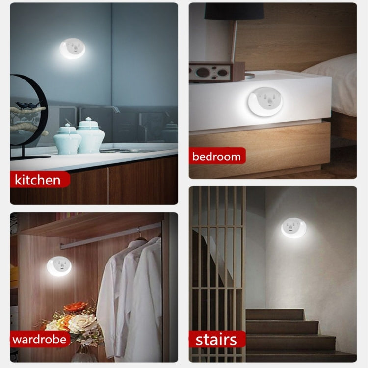 USB Charging Light & Human Body Sensing Control Smile Magnetic Night Light, Cold White Light, Warm white light