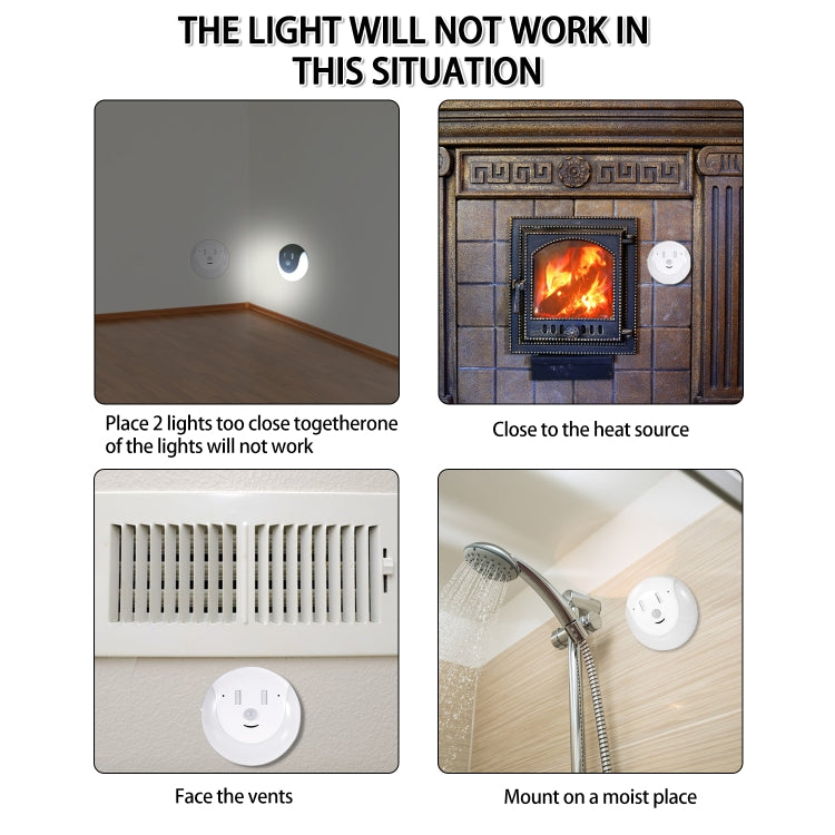 USB Charging Light & Human Body Sensing Control Smile Magnetic Night Light, Cold White Light, Warm white light