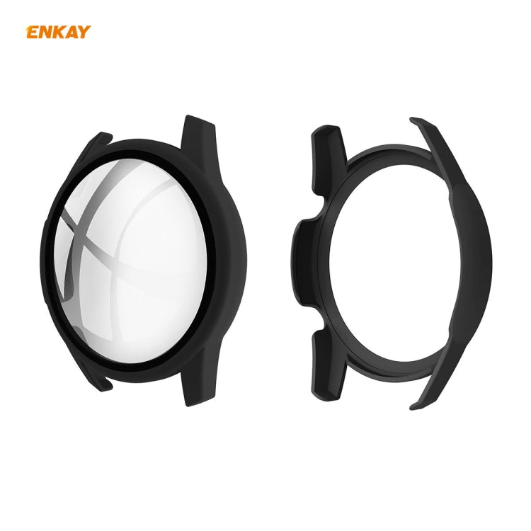 For Huawei Watch GT 2 42mm ENKAY Hat-Prince ENK-AC8201 Full Coverage PC Frosted Case + 9H Tempered Glass Protector