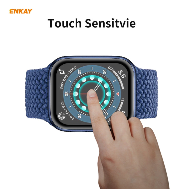 10 PCS ENKAY Hat-Prince 0.2mm 9H Surface Hardness 3D Explosion-proof Aluminum Alloy Edge Full Screen Tempered Glass Screen Film, For Apple Watch 6/5/4/SE 40mm, For Apple Watch 6/5/4/SE 44mm