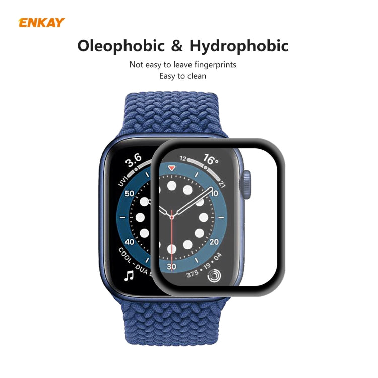 10 PCS ENKAY Hat-Prince 0.2mm 9H Surface Hardness 3D Explosion-proof Aluminum Alloy Edge Full Screen Tempered Glass Screen Film, For Apple Watch 6/5/4/SE 40mm, For Apple Watch 6/5/4/SE 44mm