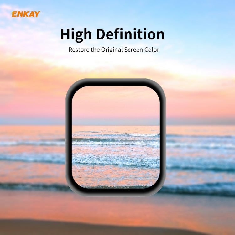 10 PCS ENKAY Hat-Prince 0.2mm 9H Surface Hardness 3D Explosion-proof Aluminum Alloy Edge Full Screen Tempered Glass Screen Film, For Apple Watch 6/5/4/SE 40mm, For Apple Watch 6/5/4/SE 44mm
