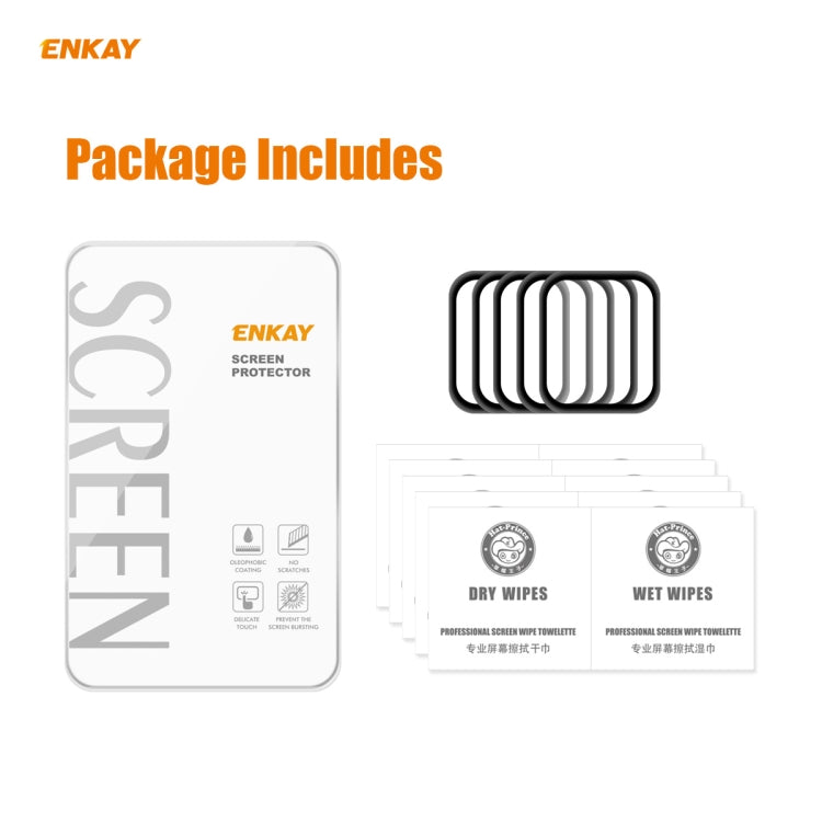 5 PCS For Apple Watch Series 6/5/4/SE 40mm ENKAY Hat-Prince 3D Full Screen PET Curved Hot Bending HD Screen Protector Film, For Apple Watch Series 6/5/4/SE 40mm