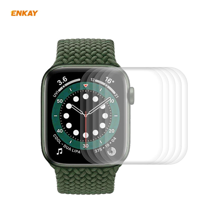 5 PCS For Apple Watch Series 6/5/4/SE 40mm ENKAY Hat-Prince 3D Full Screen PET Curved Hot Bending HD Screen Protector Film, For Apple Watch Series 6/5/4/SE 40mm