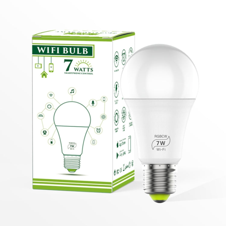 7W E27 RGBCW WIFI LED smart bulb wireless smart home automation light