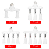 1 to 2/3/4/5 E27 to E27 Socket Distributor Adjustable Converter E27 LED Bulb Holder, 2 in 1, 3 in 1, 4 in 1, 5 in 1