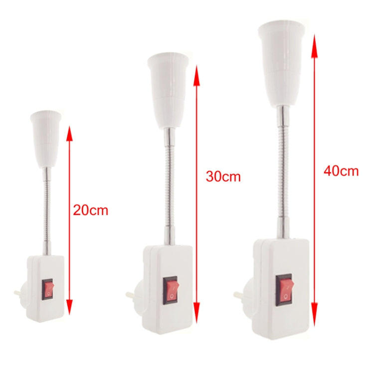 AC 110-220V 6A E27 Bulb Holder Flexible Extension Converter Switch Adapter Socket, 20CM, 30CM, 40CM