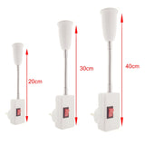 AC 110-220V 6A E27 Bulb Holder Flexible Extension Converter Switch Adapter Socket, 20CM, 30CM, 40CM