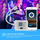 2 Ways Output LED Strip APP Smart Wifi LED RGB Controller with IR 24Keys Remote Control, 5-24V