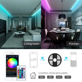 2 Ways Output LED Strip APP Smart Wifi LED RGB Controller with IR 24Keys Remote Control, 5-24V