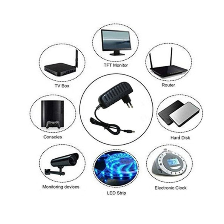 100-240V AC to DC Power Charger Adapter 5V 9V 12V 24V 1A 5.5mmx2.5mm (5V 1A EU Plug), 5V 1A EU Plug, 9V 1A EU Plug, 12V 1A EU Plug, 24V 1A EU Plug, 5V 1A US Plug, 9V 1A US Plug, 12V 1A US Plug, 24V 1A US Plug