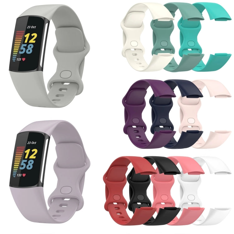 For Fitbit Charge 5 Monochromatic Silica Gel To Replace Watch Strap, Size：Large Size, Size: Small Size