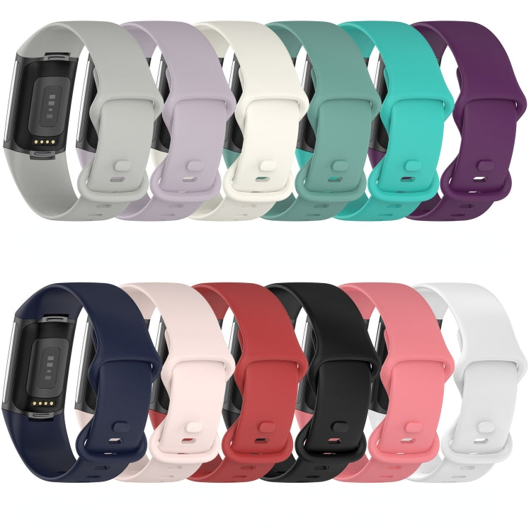 For Fitbit Charge 5 Monochromatic Silica Gel To Replace Watch Strap, Size：Large Size, Size: Small Size