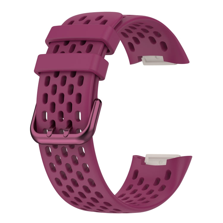 Monochromatic Silica Gel Breathable Strap, For Fitbit Charge 5