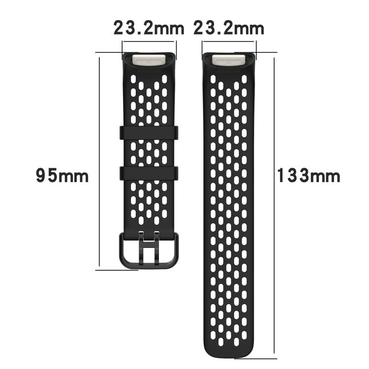 Monochromatic Silica Gel Breathable Strap, For Fitbit Charge 5