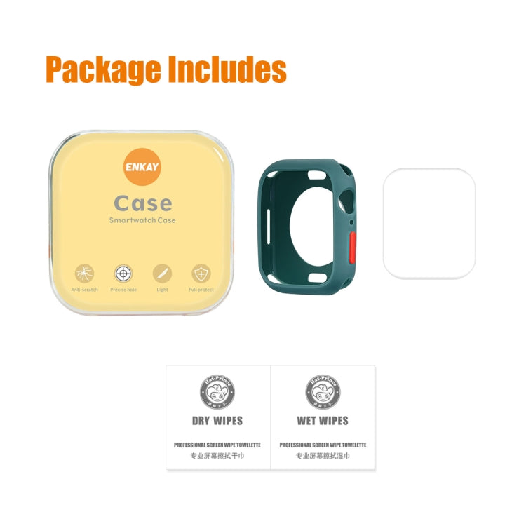 ENKAY TPU Case + Full Coverage PET Screen Protector, For Apple Watch Series 8 / 7 41mm, For Apple Watch Series 8 / 7 45mm