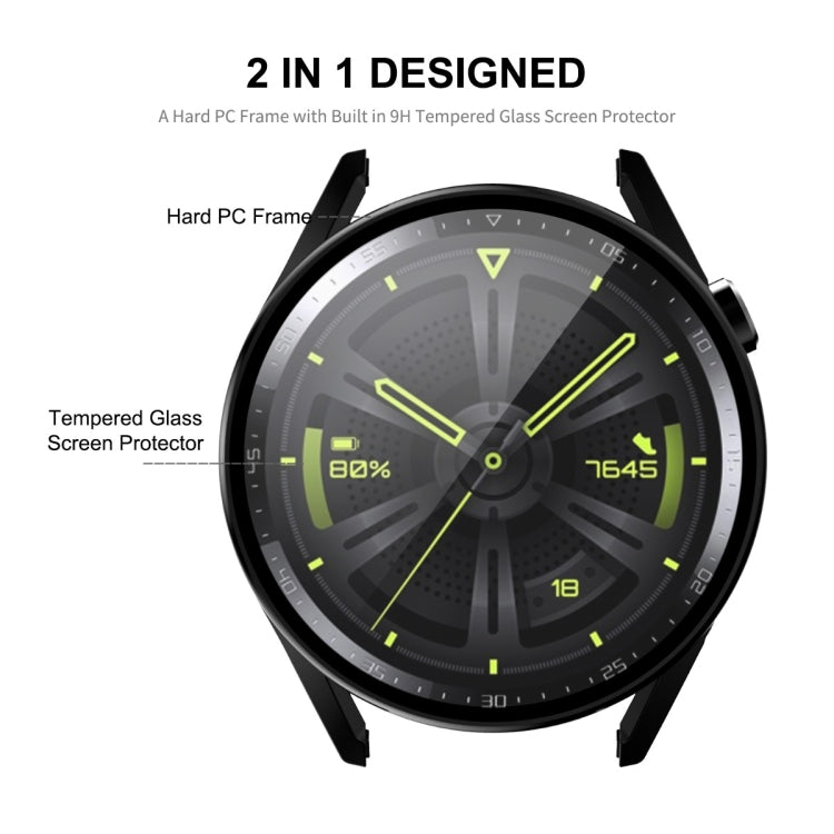 For Huawei Watch GT 3 42mm ENKAY Matte PC Frame + Tempered Glass Protector Case