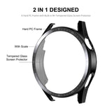 For Huawei Watch GT 3 46mm ENKAY Matte PC Frame + Tempered Glass Protector Case With Scale