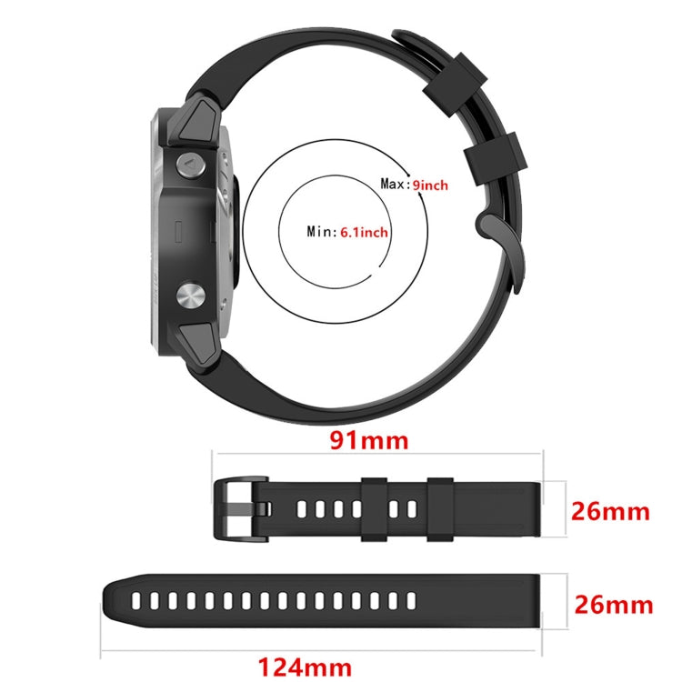 26mm Silicone Sports Strap, For Garmin Fenix 3 Sapphire Version