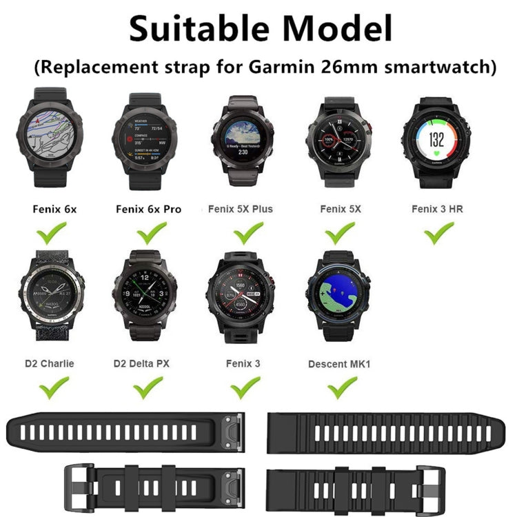 26mm Silicone Sports Strap, For Garmin Fenix 3 Sapphire Version