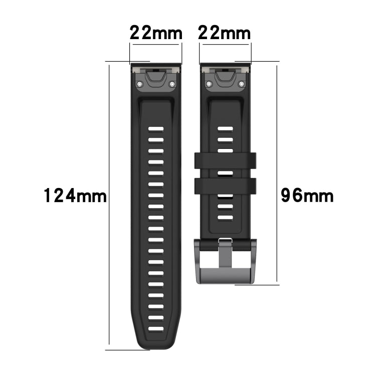22mm Silicone Solid Color Watch Band, For Garmin Fenix 7, For Garmin Descent G1, For Garmin EPIX Gen2