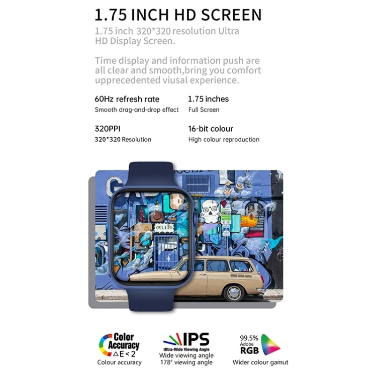 i7 PRO+ 1.75 inch Color Screen Smart Watch, Support Bluetooth Calling / Heart Rate Monitoring