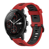 22mm Vertical Pattern Two-Color Silicone Watch Band, For Amazfit 2 Stratos, For Amazfit Z