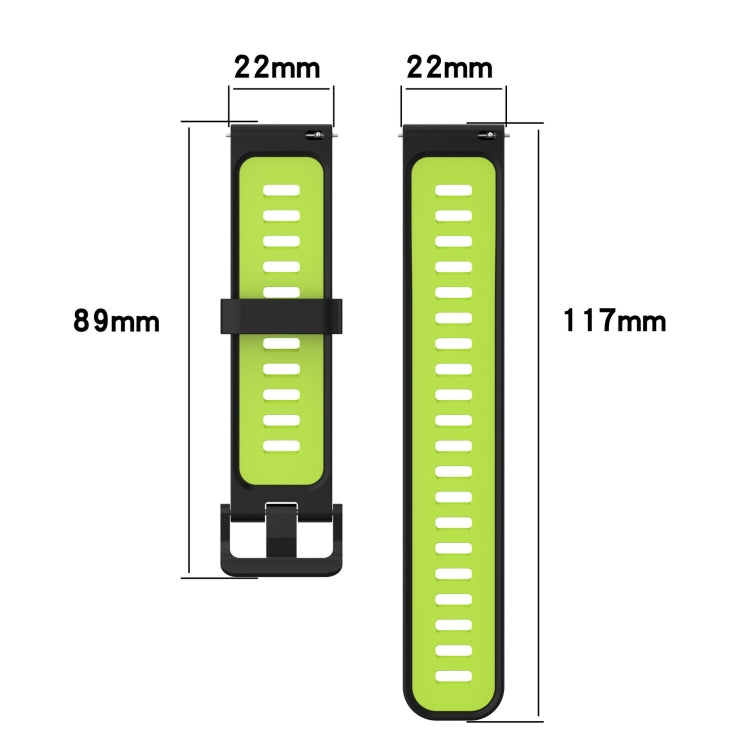 22mm Vertical Pattern Two-Color Silicone Watch Band, For Amazfit 2 Stratos, For Amazfit Z