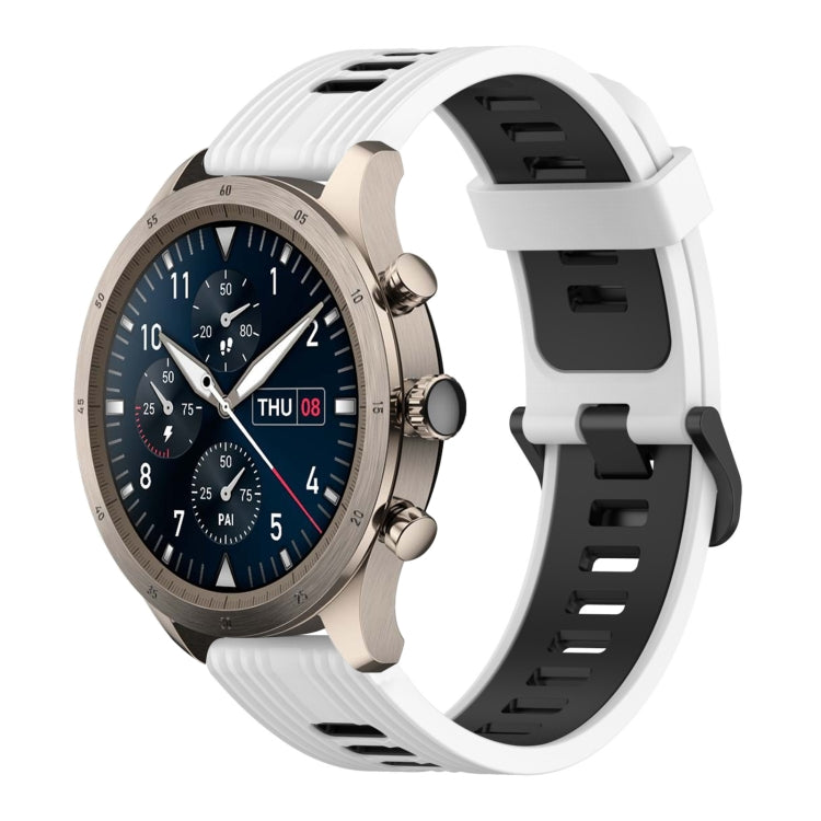 22mm Vertical Pattern Two-Color Silicone Watch Band, For Amazfit 2 Stratos, For Amazfit Z