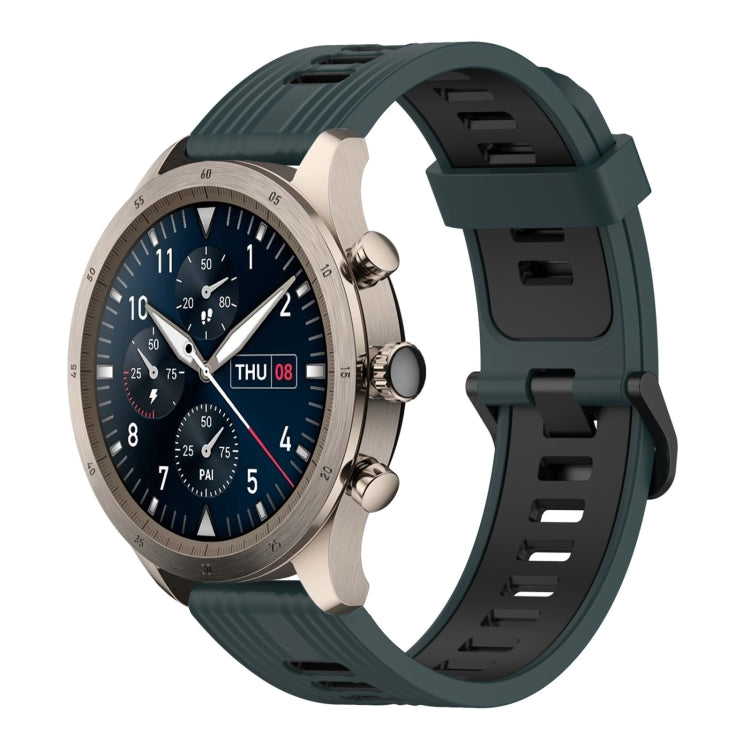 22mm Vertical Pattern Two-Color Silicone Watch Band, For Amazfit 2 Stratos, For Amazfit Z