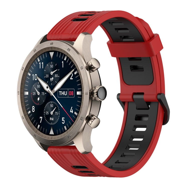 22mm Vertical Pattern Two-Color Silicone Watch Band, For Amazfit 2 Stratos, For Amazfit Z