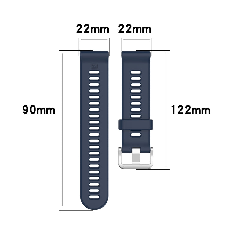 22mm Twill Solid Color Silicone Watch Band, For Garmin Forerunner 745